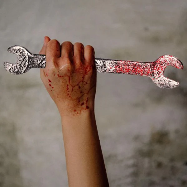 15 Inch Foam Blood Splattered Wrench - Image 2