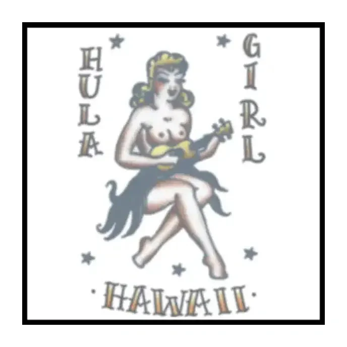 1950 Hawaii Girl Vintage Temporary Tattoos