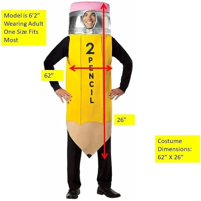 #2 Pencil Adult Costume - Image 3