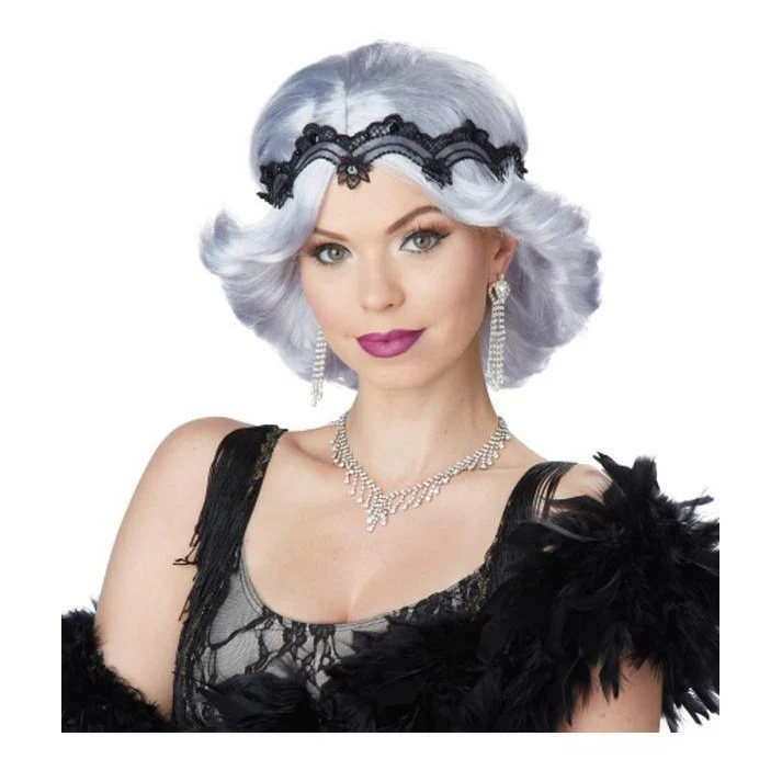 20 S Glitz And Glamour Wig And Headband Lavender And Grey