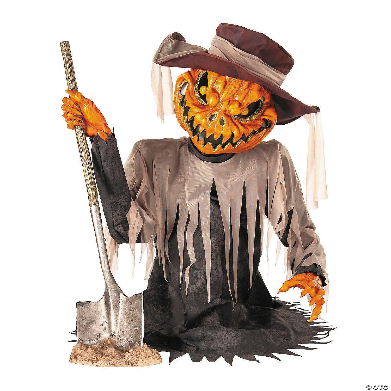 3 Ft. Animated Light-Up Pop-Up Pumpkin Head Scarecrow Prop - Image 2