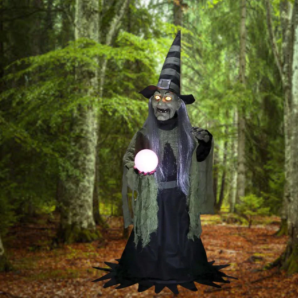 36" Fortune Teller Witch Animated Prop