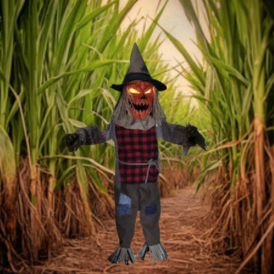 36" Twitching Scarecrow Animated Prop