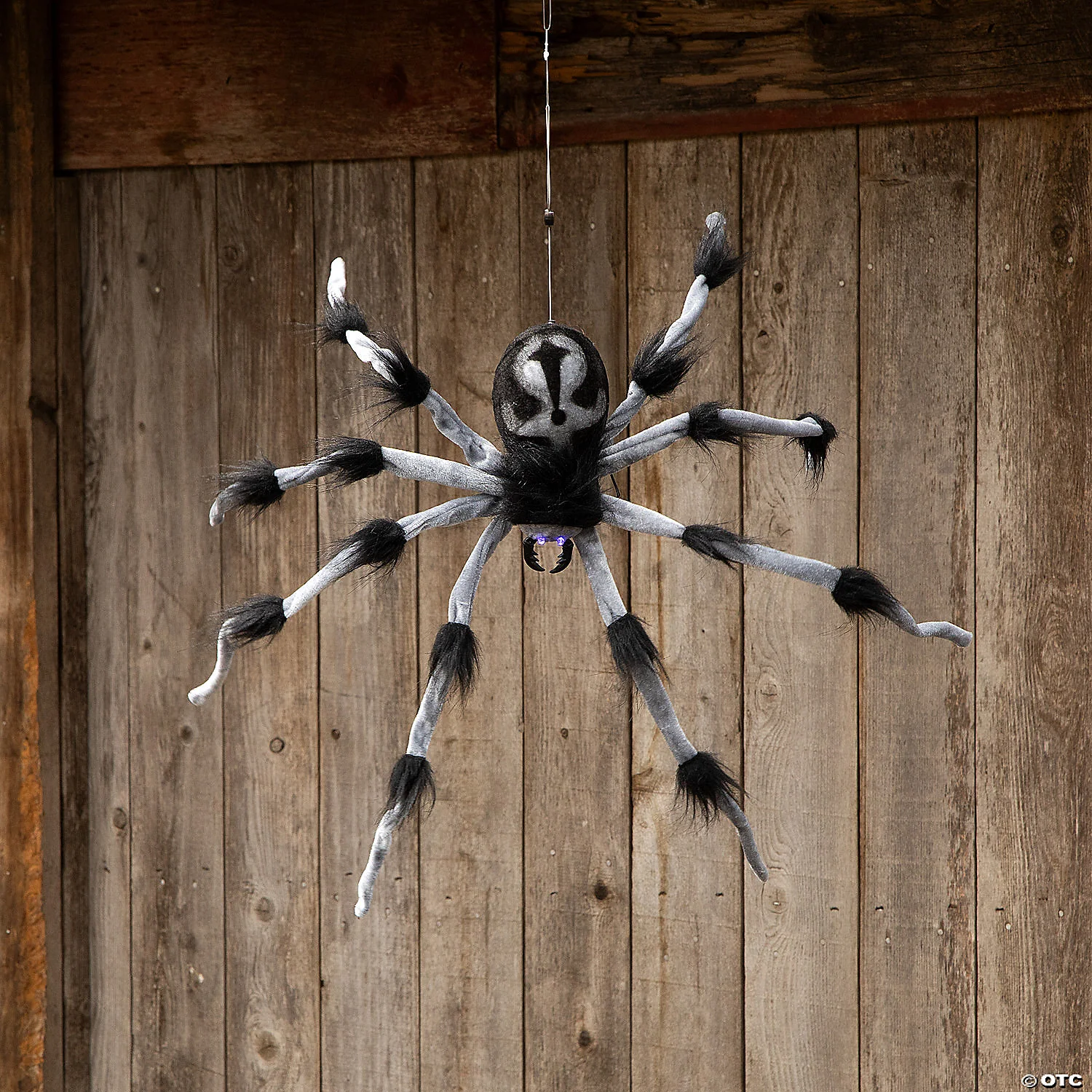 3ft Grey and Black Hanging Animated Spider