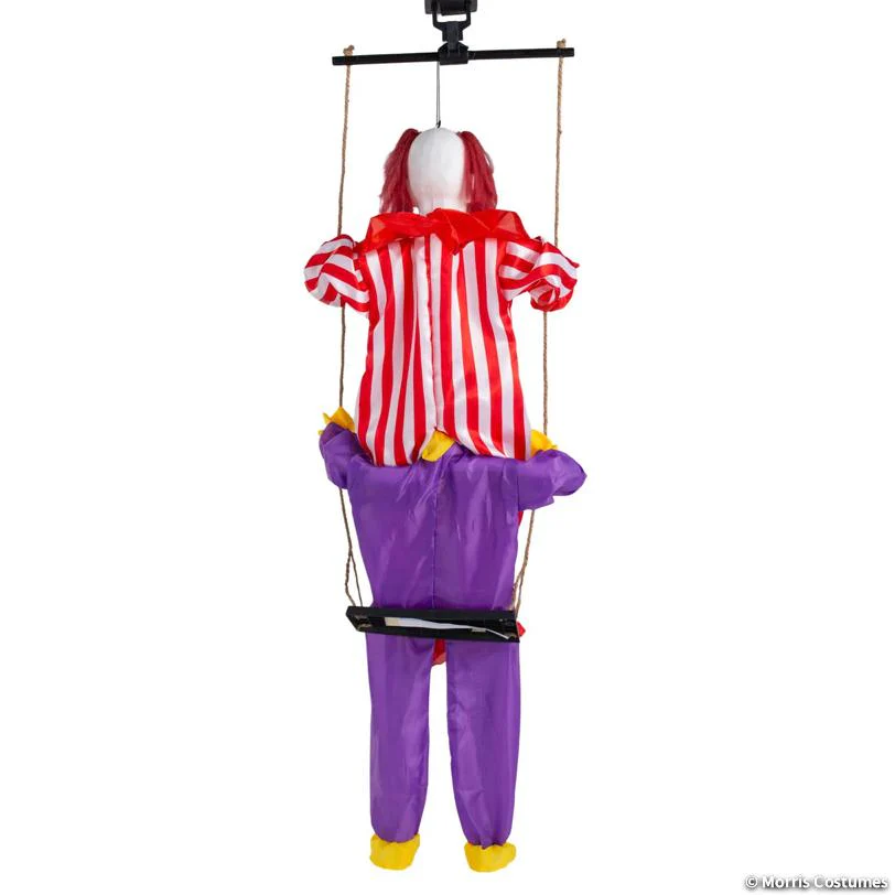4 Ft Animated Hanging Clown Swing Decoration with Sound - Image 3