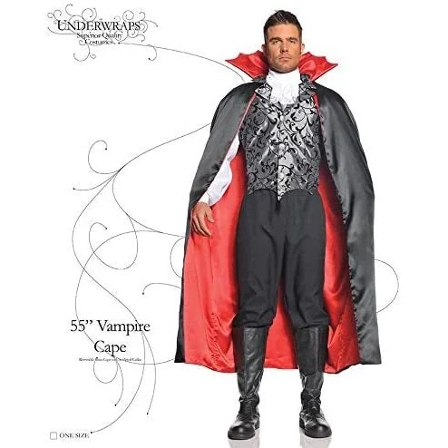 55" Vampire Black and Red Cape - Image 2