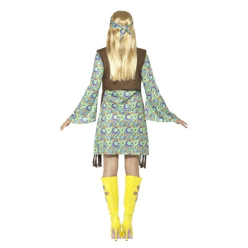 60s Hippie Chick Costume, with Dress - Image 3