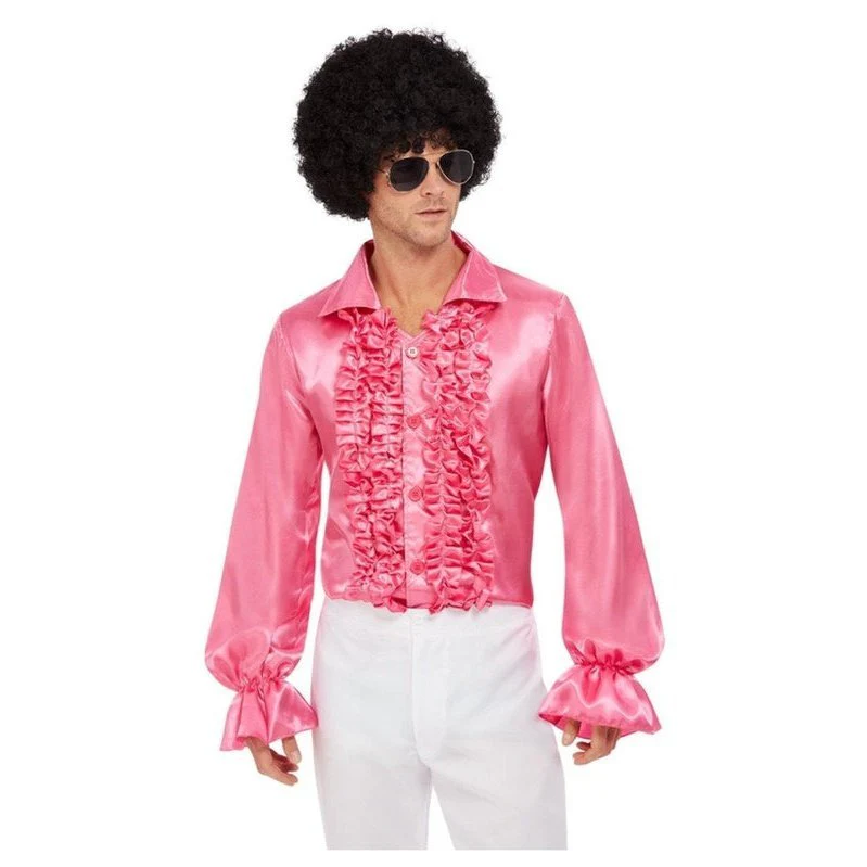 60's Ruffled Shirt, Hot Pink - Image 2