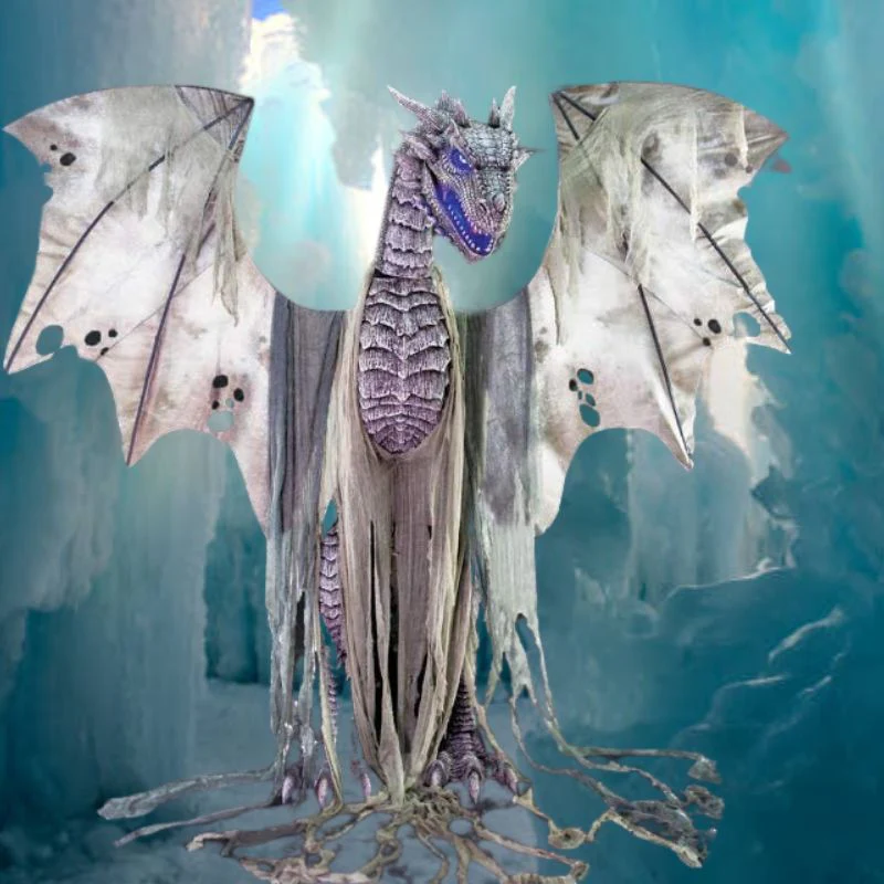 7' Winter Dragon Animated Prop - Image 3