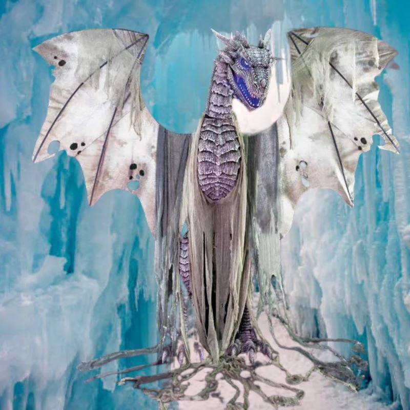 7' Winter Dragon Animated Prop - Image 4