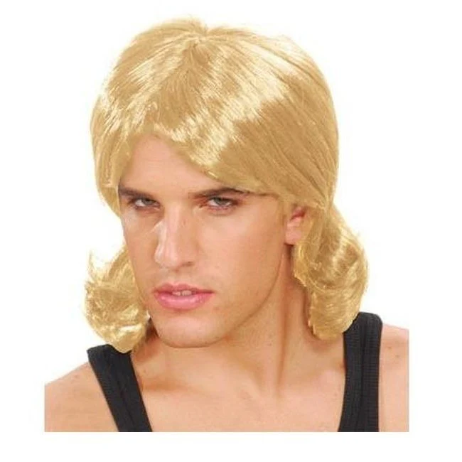 80s Bogan Mullet Wig Blonde