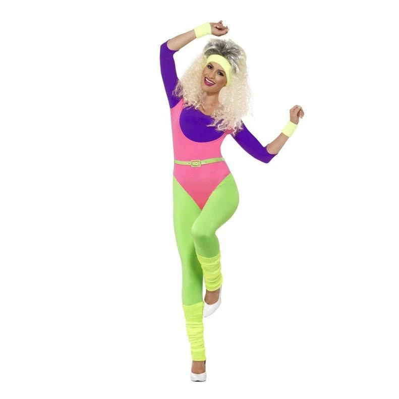 80s Work Out Costume, with Jumpsuit - Image 4