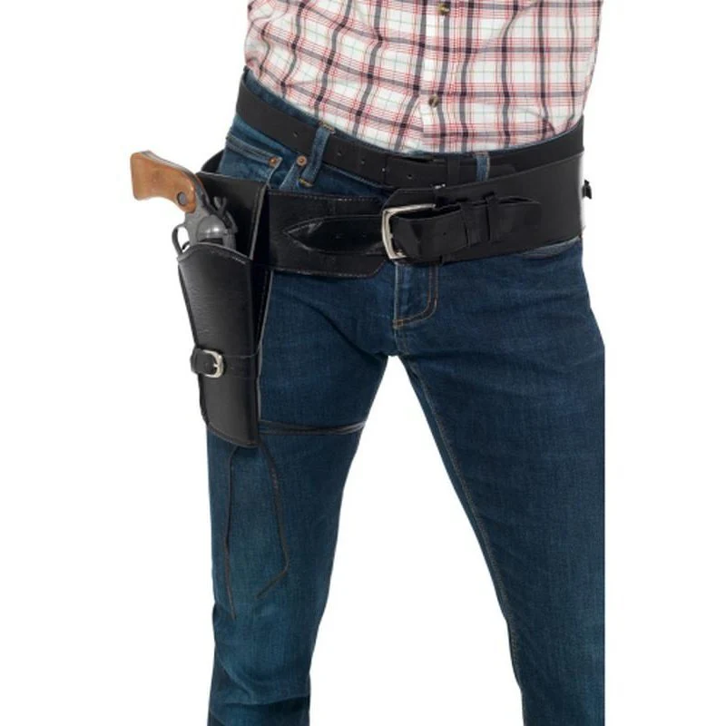 Adult Faux Leather Single Holster With Belt