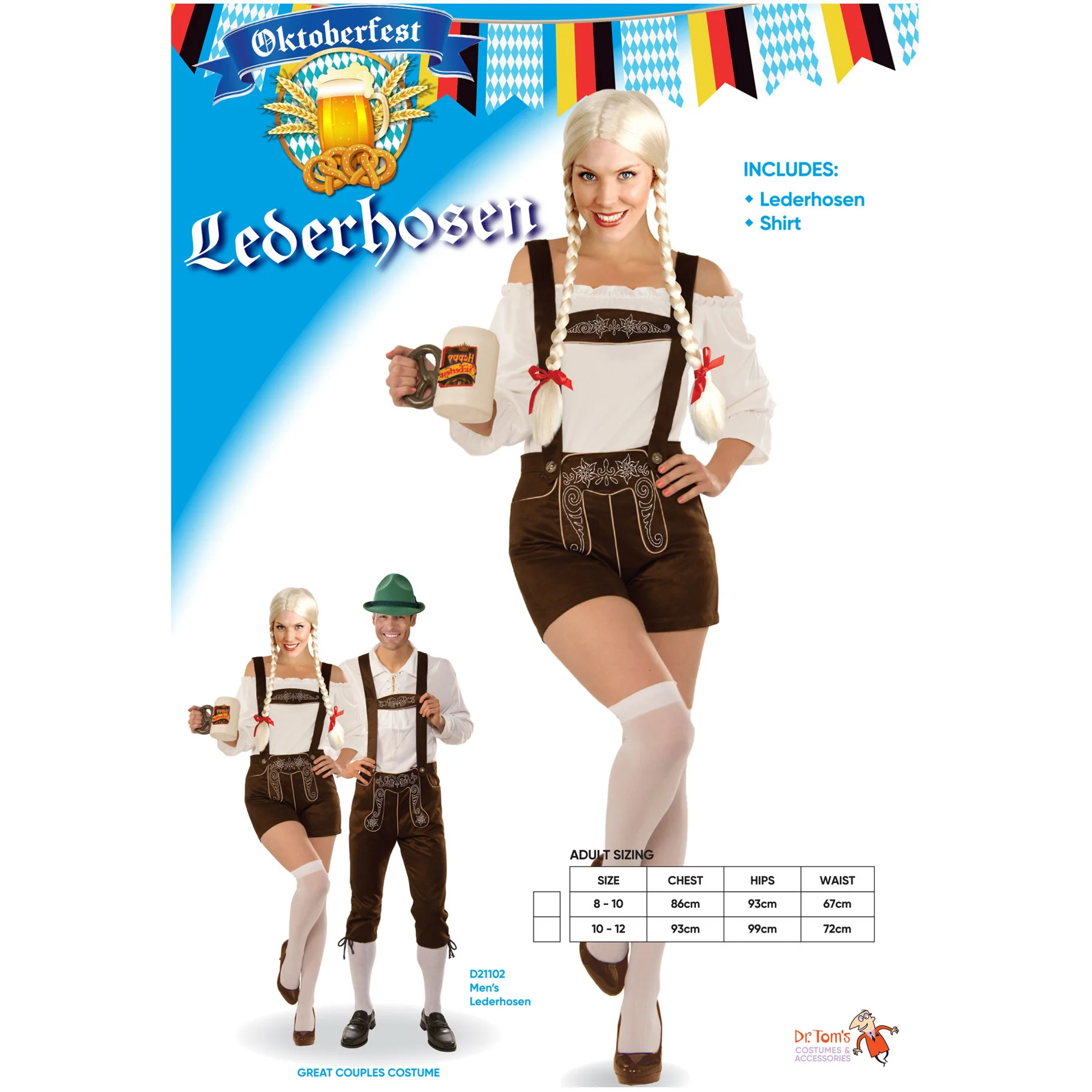 Adult Lederhosen Female Costume - Image 2