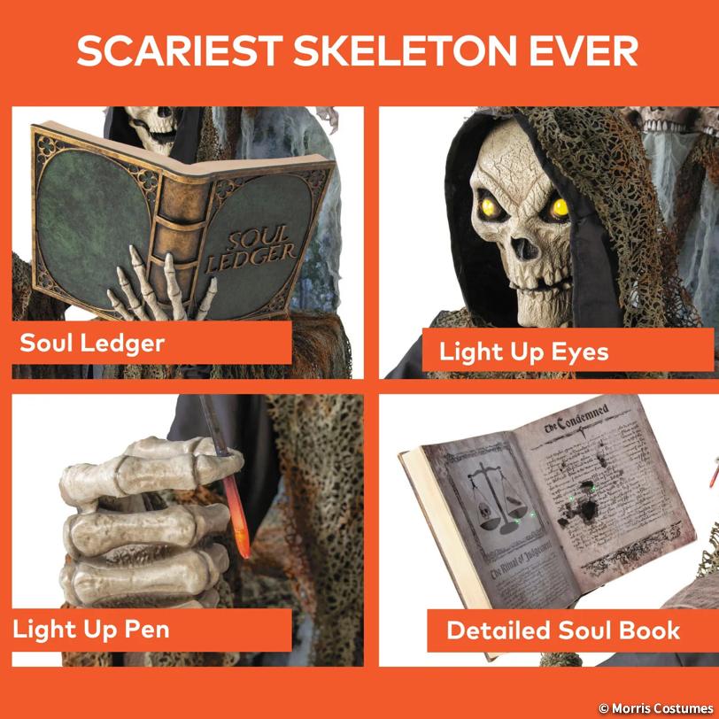 Animated Soul Collector - 7 Ft - Light-Up Halloween Prop - Image 4