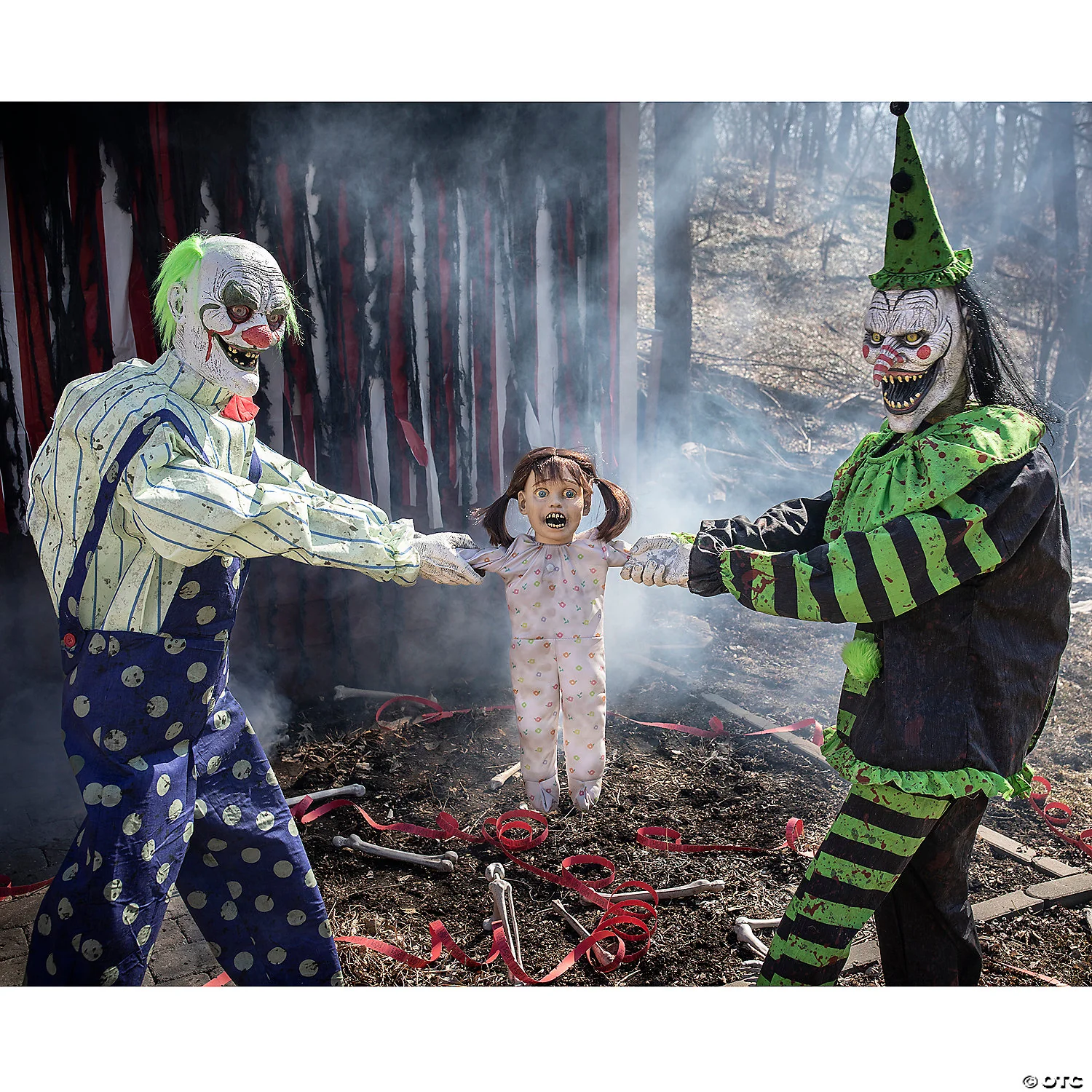 Animated Tug Of War Clowns - Green and Black - Image 2