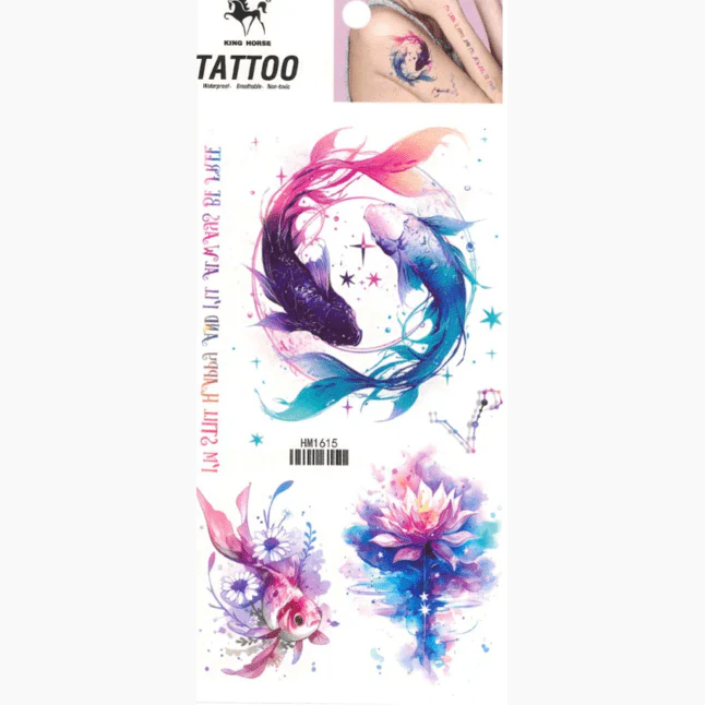 Aquatic-themed temporary tattoo