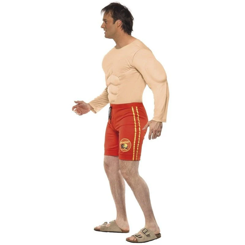 Baywatch Lifeguard Costume with Muscle Chest - Image 2