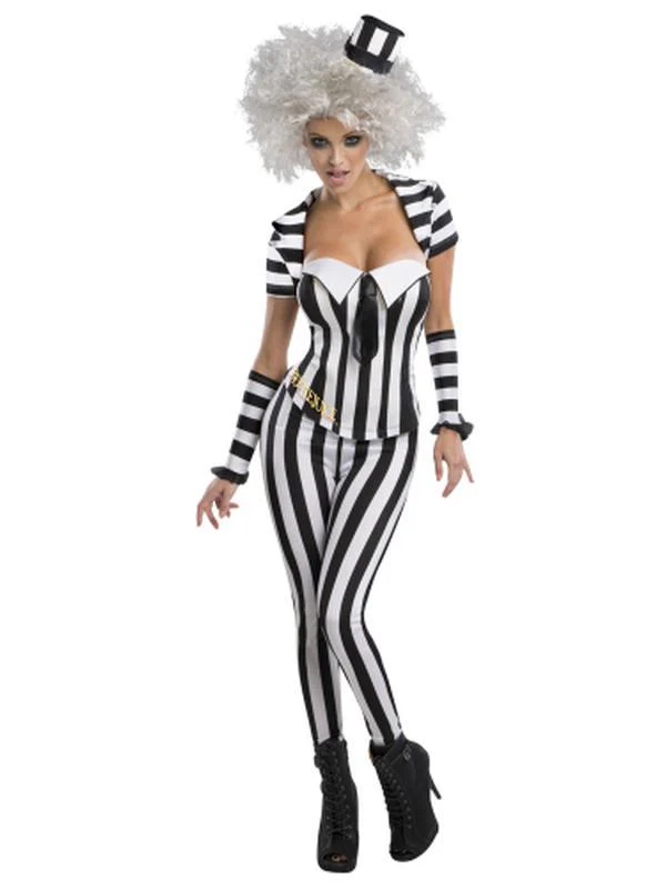 Beetlejuice Secret Wishes Blk/Wht Corset Size S