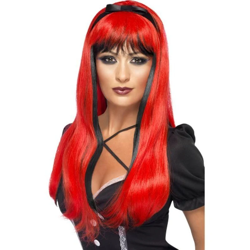 Bewitching Wig - Red & Black
