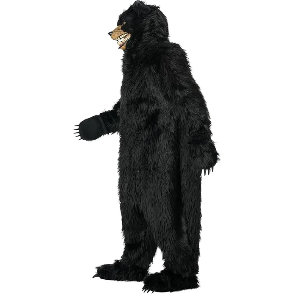 Black Bear Adult Deluxe Costume with Moveable Jaw Mask - Image 3