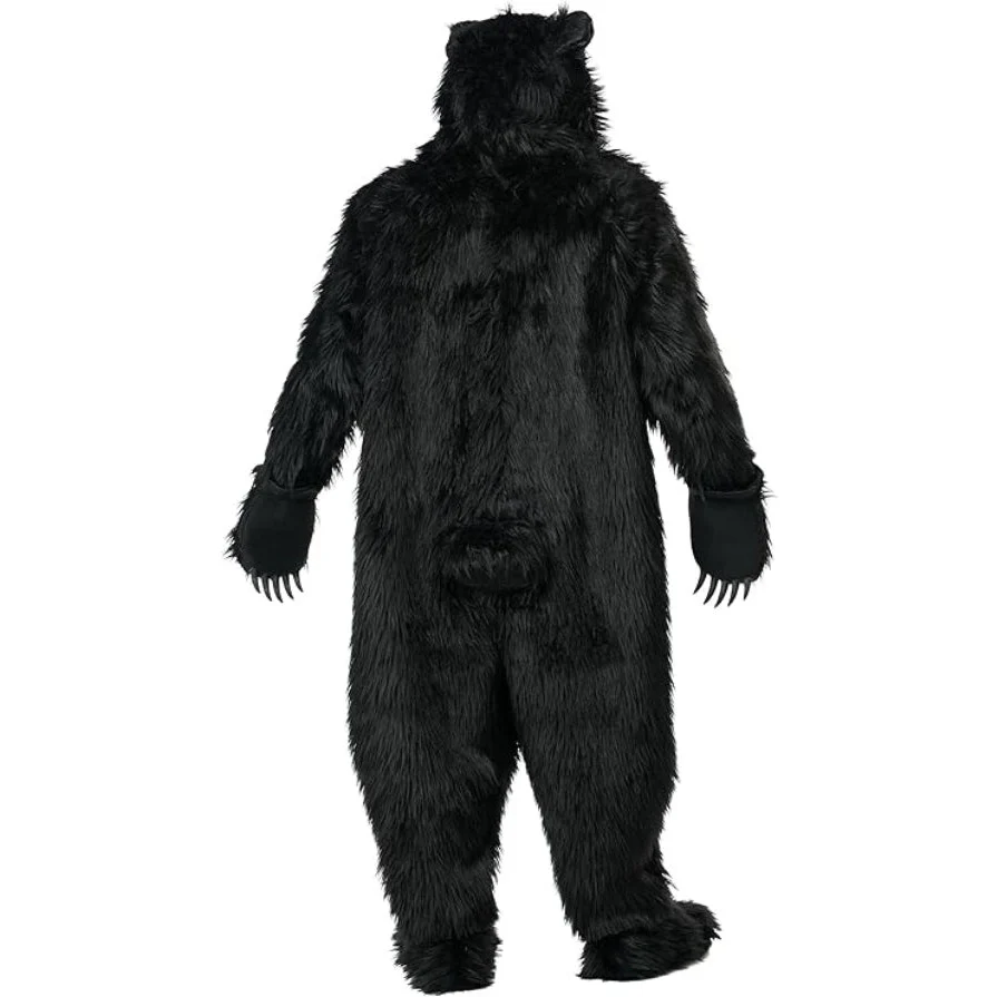 Black Bear Adult Deluxe Costume with Moveable Jaw Mask - Image 4