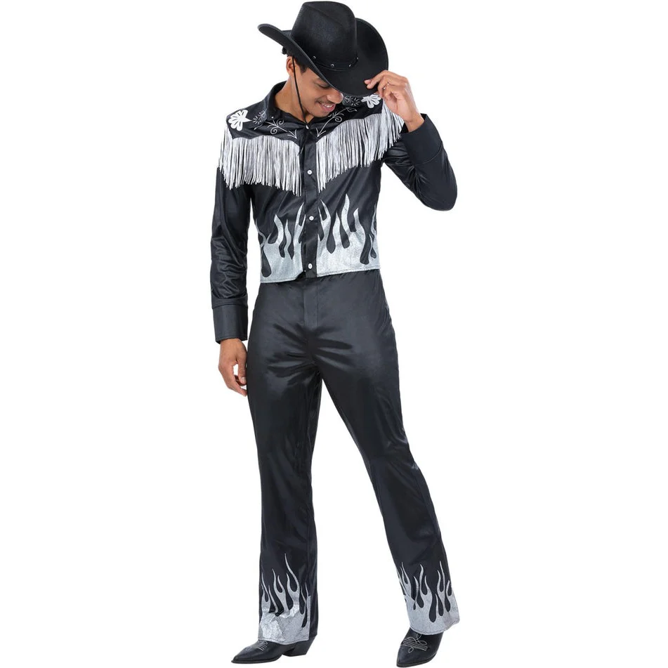 Black Glamorous Cowboy Mens Costume - Image 2