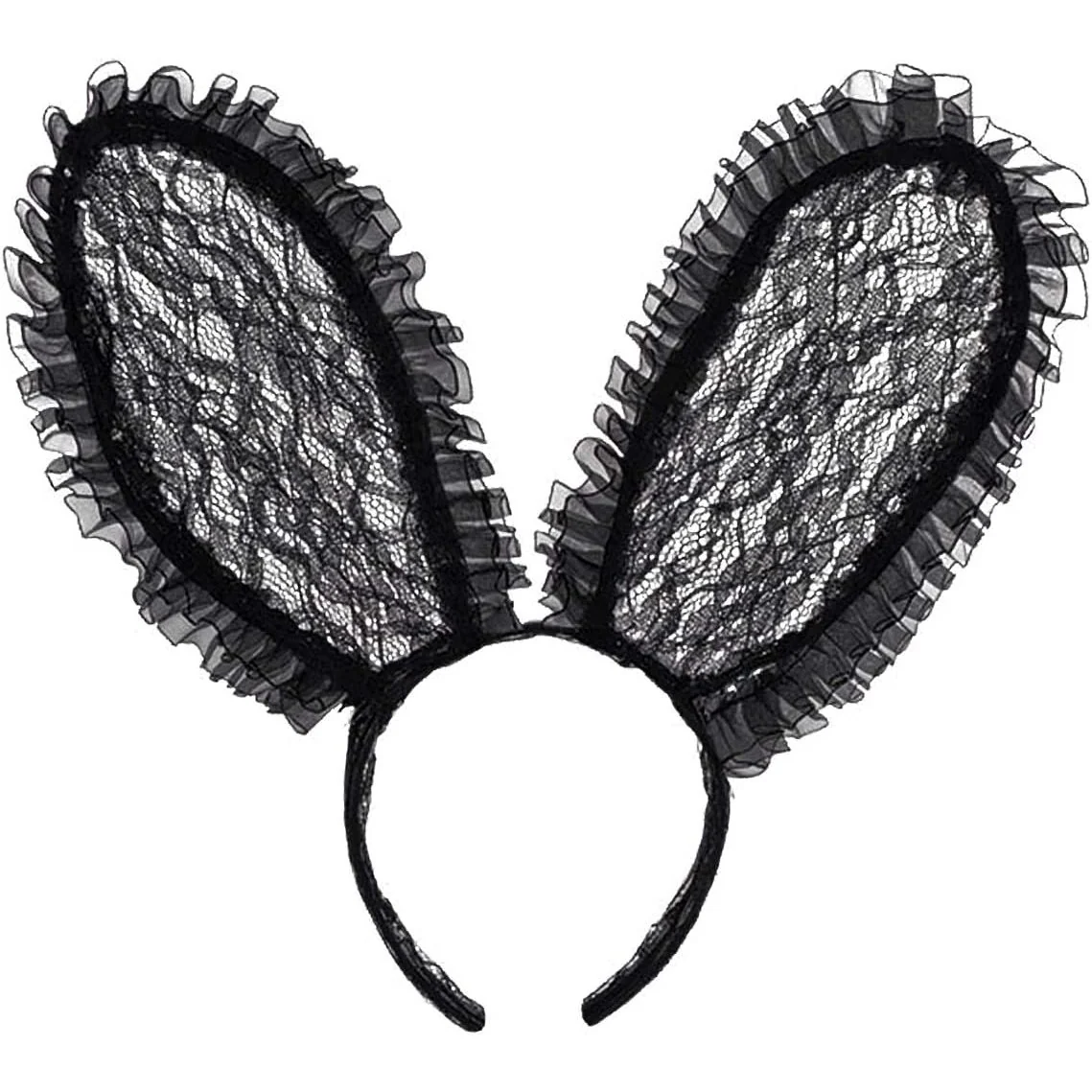Black Lace Bunny Ears Headband - Image 2