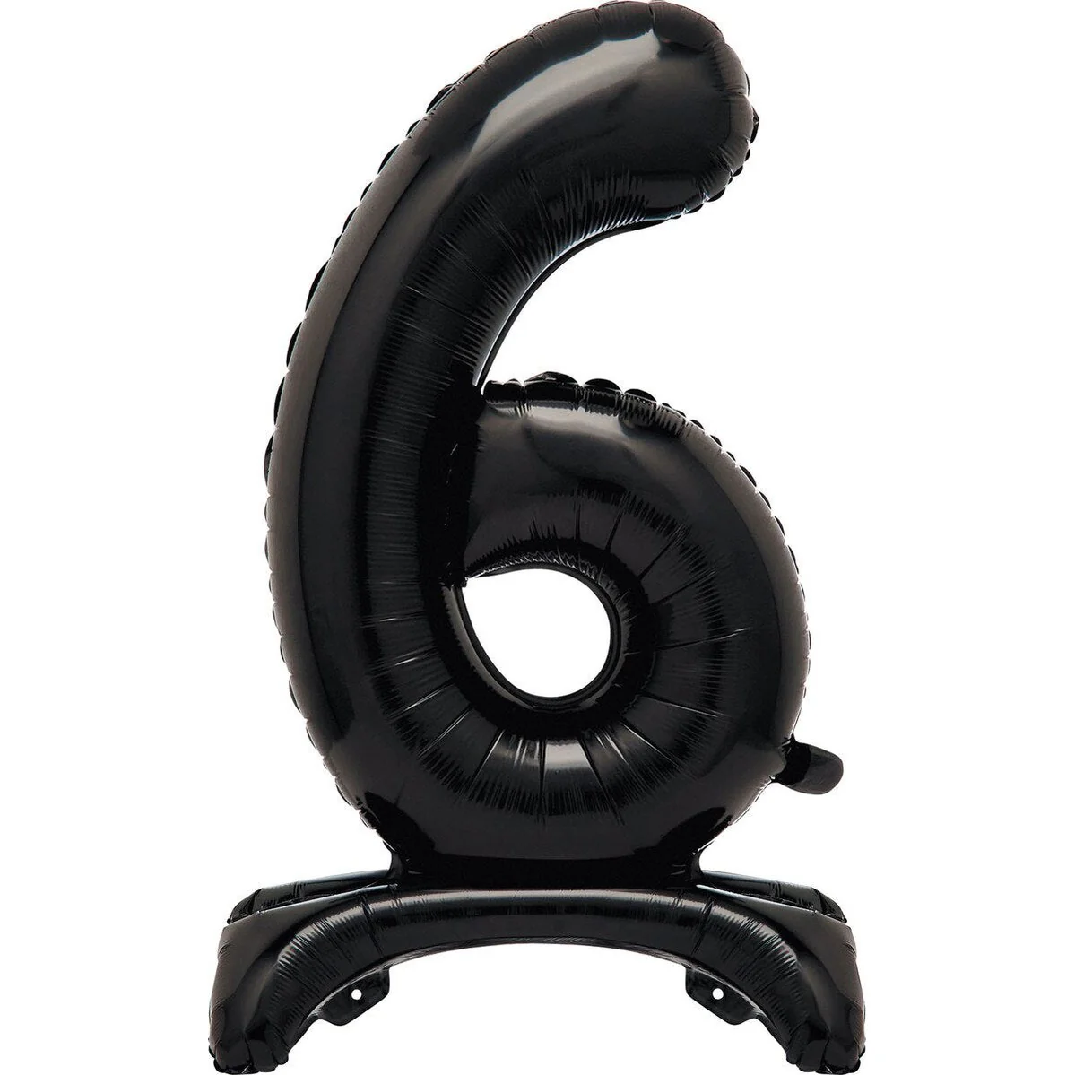 Black Number 6 Standing Foil Balloon-76cm