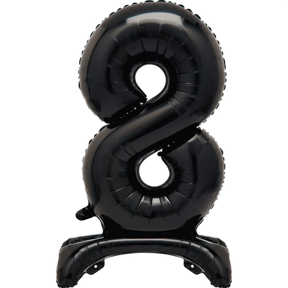 Black Number 8 Standing Foil Balloon-76cm