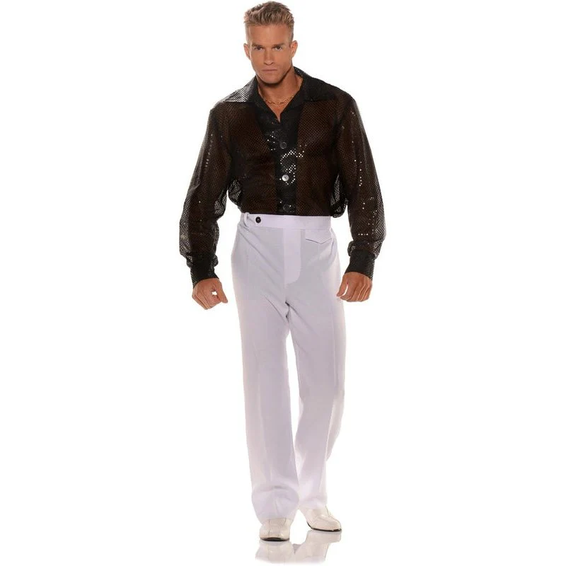 Black Sequin Mens Shirt
