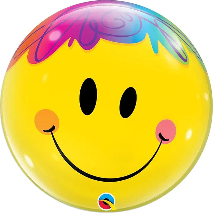 Bright Smile Face Bubble Balloon – 56cm | Qualatex