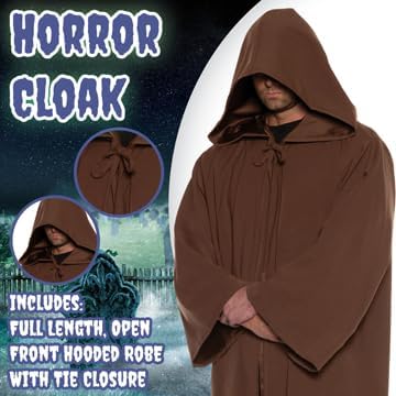 Brown Hooded Cloak Adult - Image 2