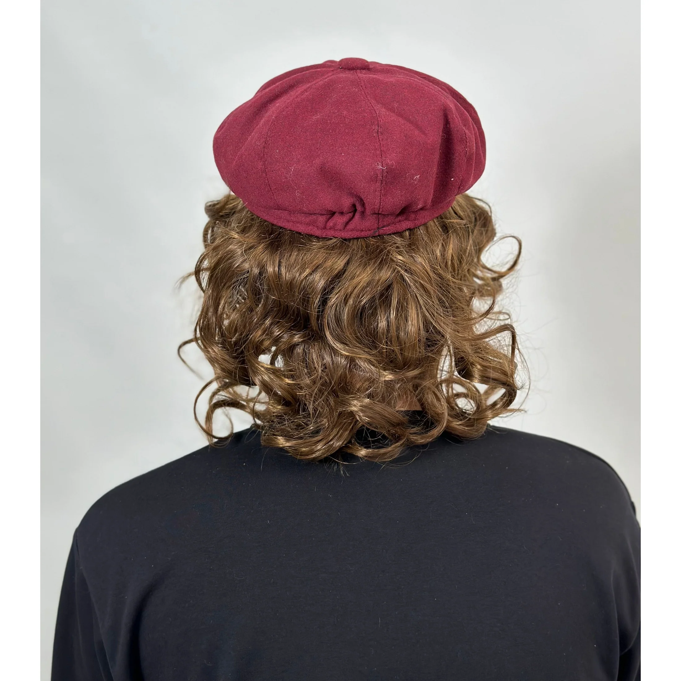 Burgundy Newsboy Cap – 8-Panel Baker Boy Hat - Image 4