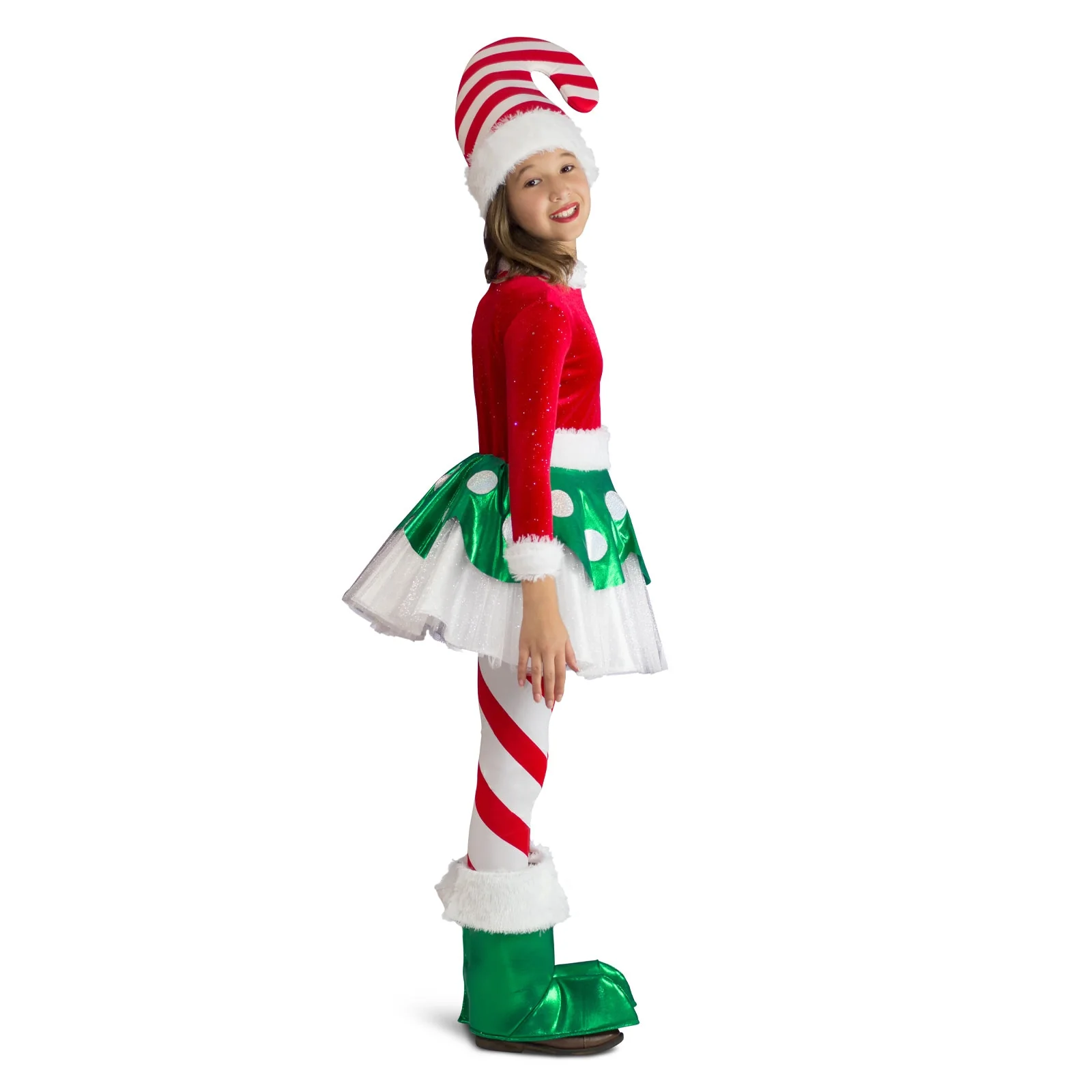 Candy Cane Elf Princess Costume, Child - Image 2