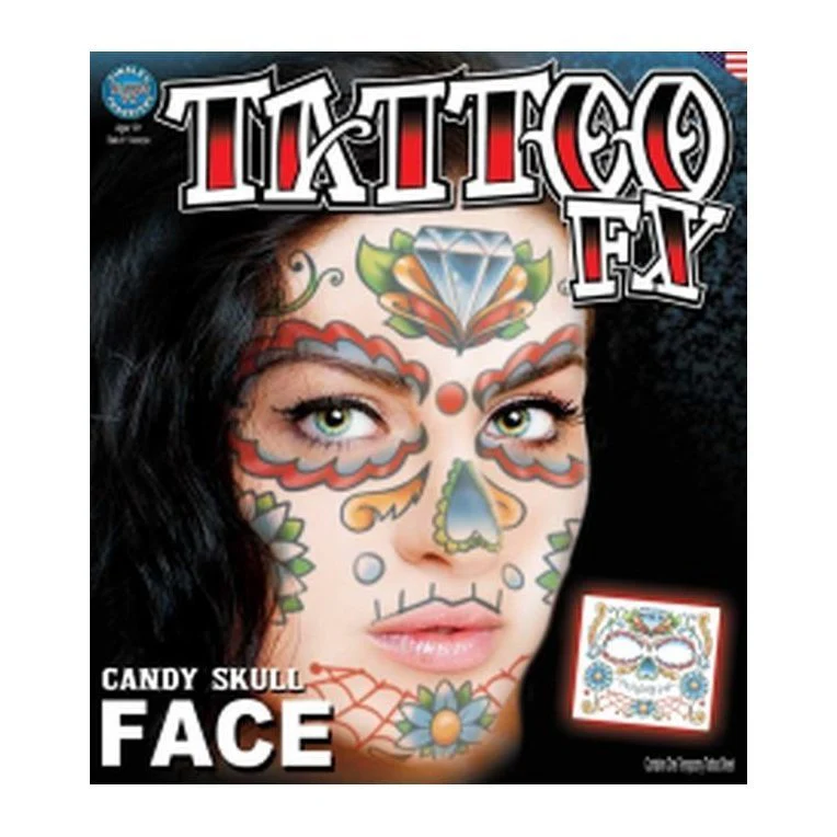 Face – Candy Skull – Temporary Tattoo
