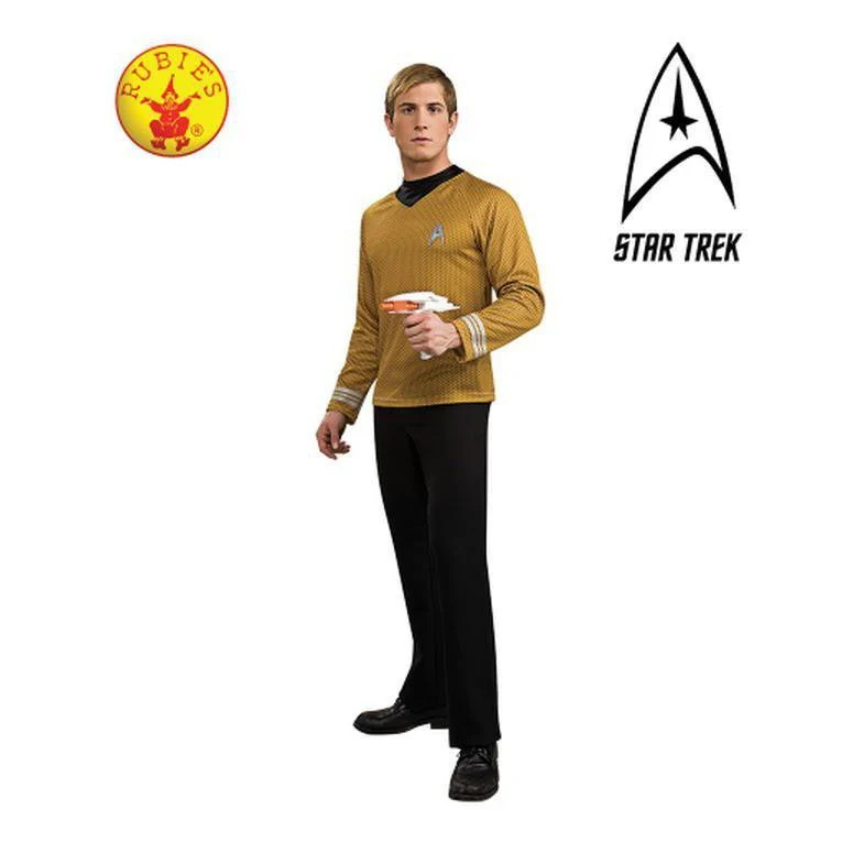 Captain Kirk Star Trek Deluxe Gold Shirt Size Xl