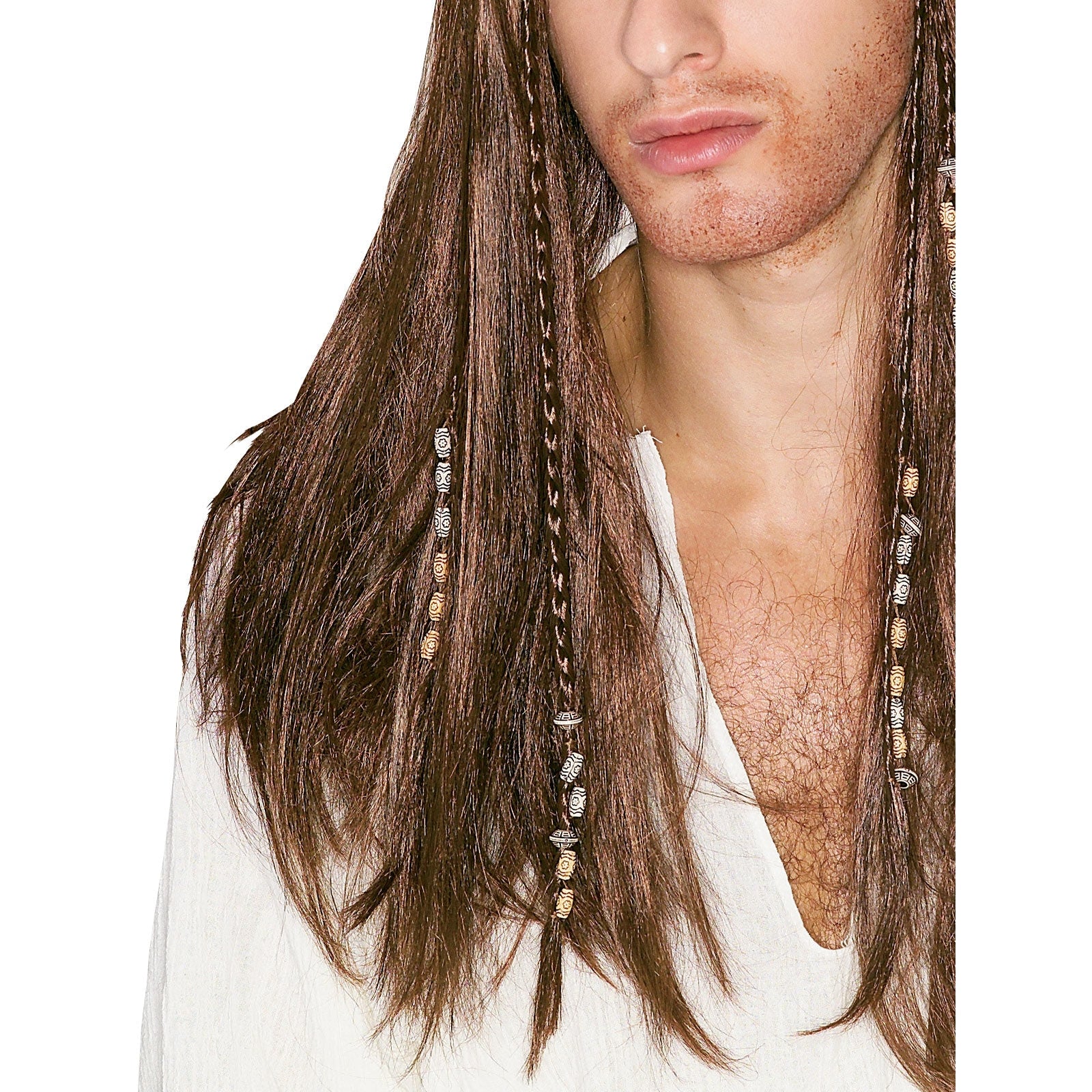 Caribbean Pirate Adult Wig Brown - Image 2