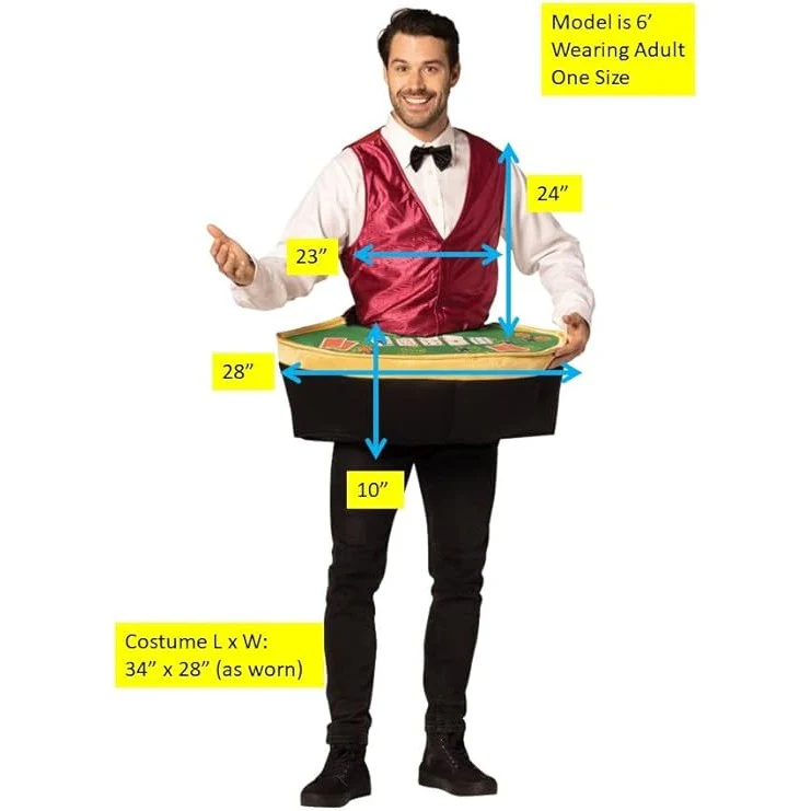 Casino Blackjack Dealer Table Adult Costume - Image 4