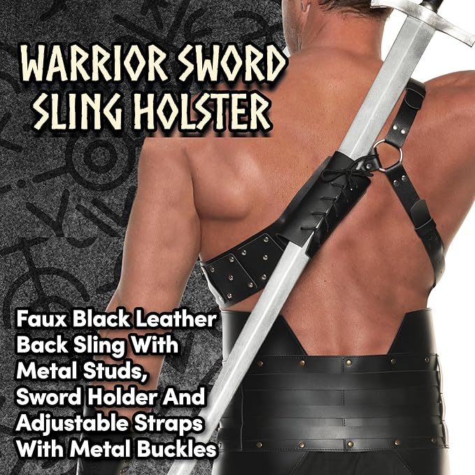 Celtic Sword Back Sling Costume Accessory, Black - Image 2
