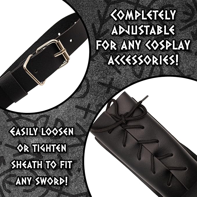 Celtic Sword Back Sling Costume Accessory, Black - Image 3