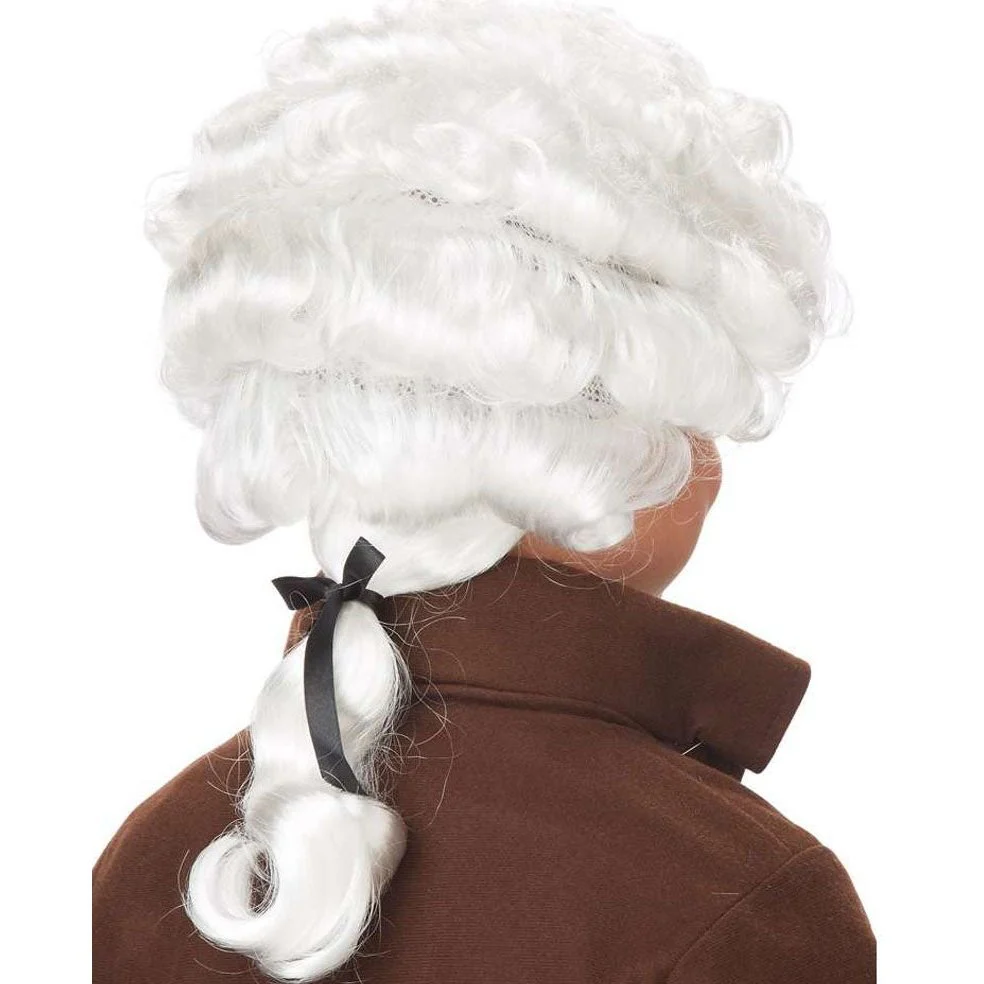 Child Colonial Man Wig (White) - Image 2