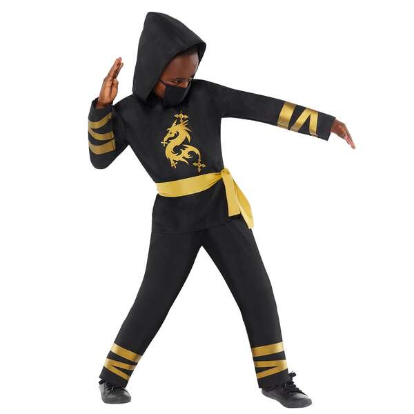 Child Gold Ninja Costume - Image 2