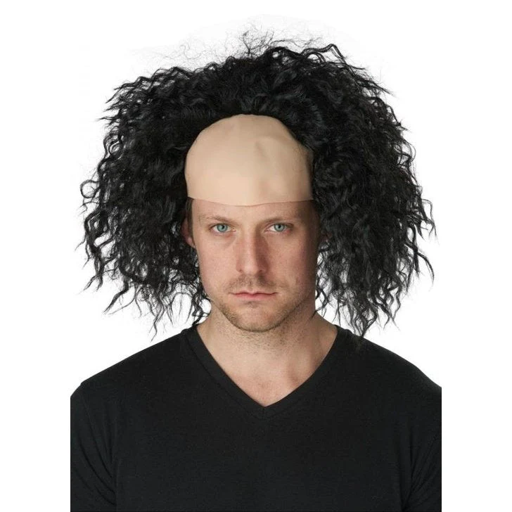 Clown Pattern Baldness Bald Cap Wig Black - Image 2