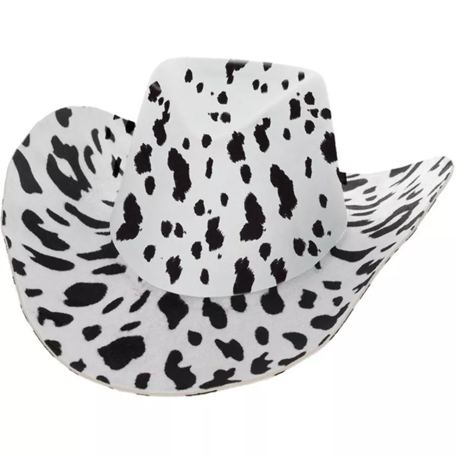 Cow Print Cowboy Hat, with Cord - Image 2