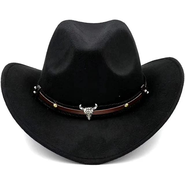 Cowboy Hat with Bull Head Band