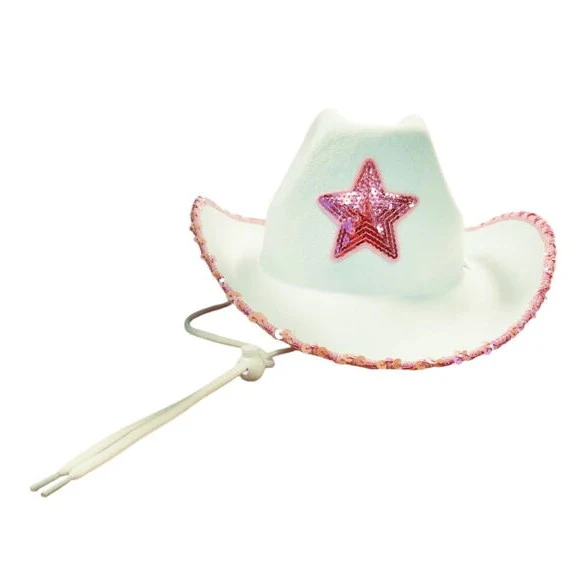 Cowgirl Hat - White/Pink