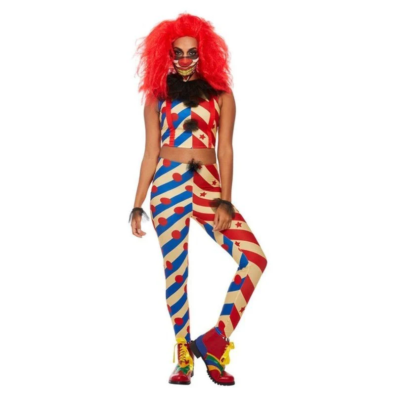 Creepy Clown Costume, Red & Blue - Image 2