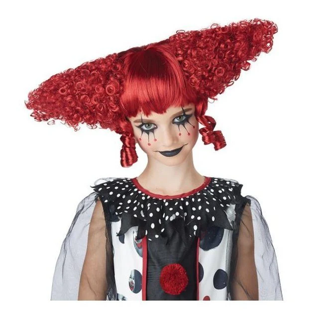 Creepy Clown Wig Dark Red