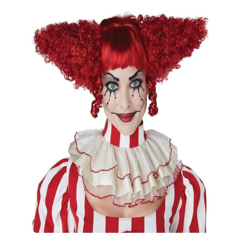 Creepy Clown Wig Dark Red - Image 2